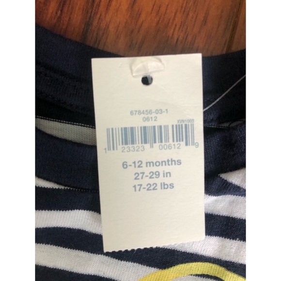 NWT Baby Gap stripes tee shirt size 6-12m - Picture 2 of 4